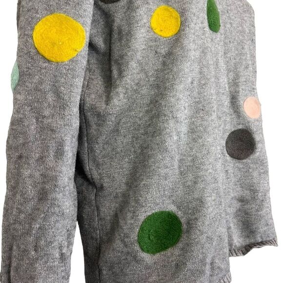 PATRIZIA LUCA MILANO Gray Long Sleeve Pullover Dot Embroidered Sweater sz XS - Picture 9 of 16